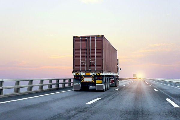 Truck on highway