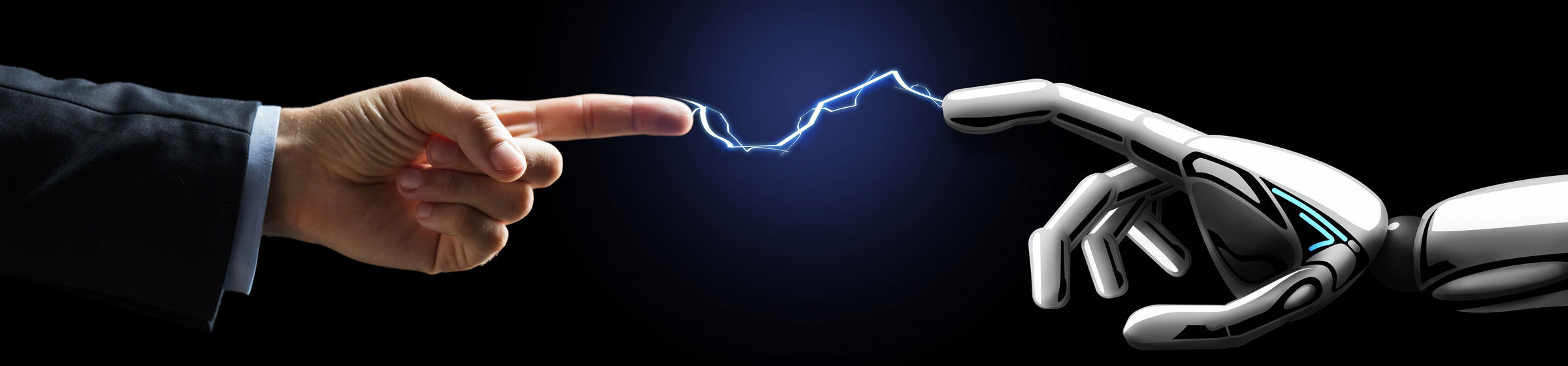 Hand som rör robotarmen